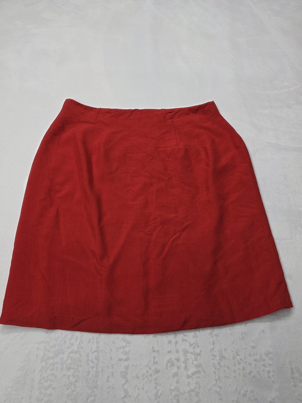 Chaus Vibrant Red Silk A-Line Skirt